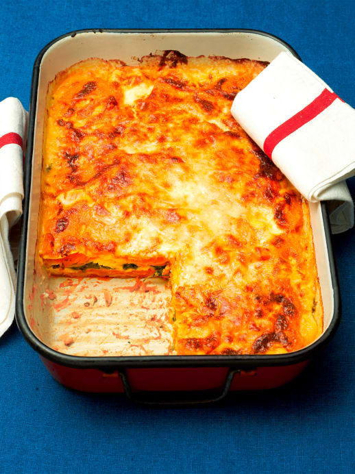 Kürbislasagne mit Tomatensugo