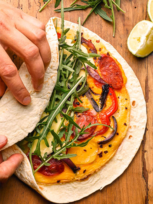 Tortilla-Rezept: Wrap mit Omelette und Sauerrahm-Aïoli