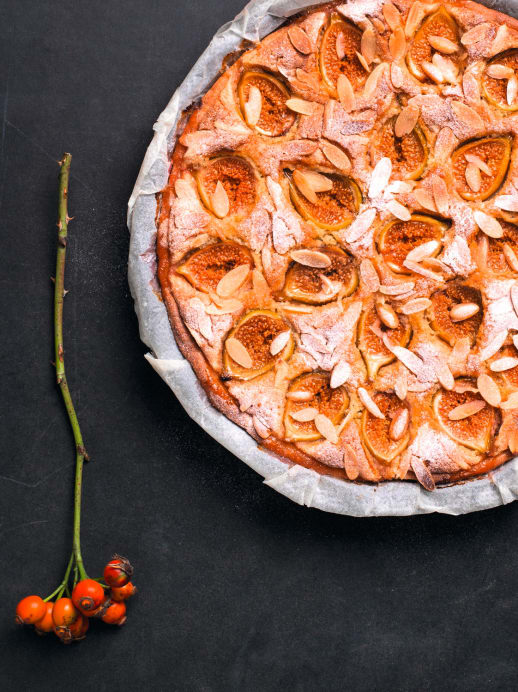 Dessert: Feigen-Mandel-Tarte mit Hagebutten