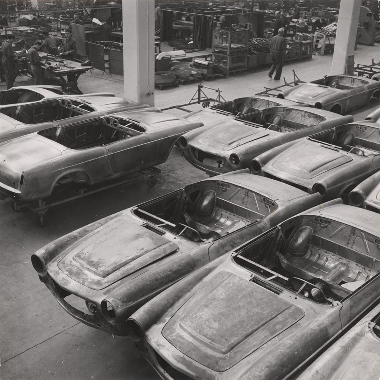 Fiat-Werke, Autos in der Fertigungshalle, Turin, Italien, 1959