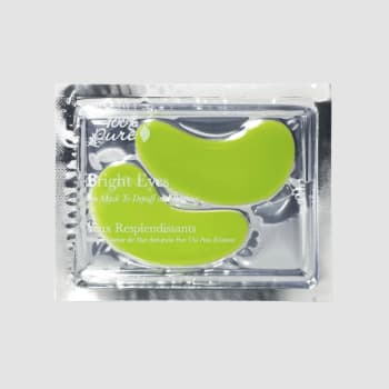 silbrige Verpackung mit grünen Augenmasken