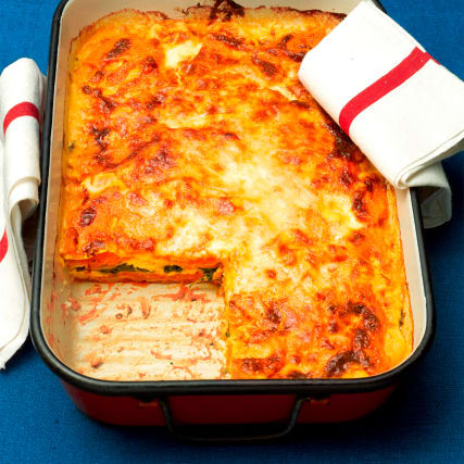 Kürbislasagne mit Tomatensugo