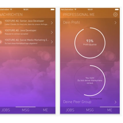 Auf Jobsuche mit der App Yooture