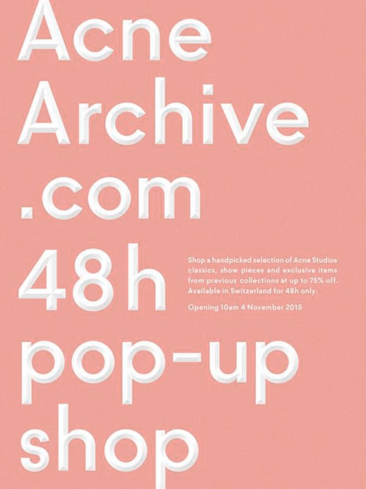 Pop-up-Store: Acne Studios für 48 Stunden