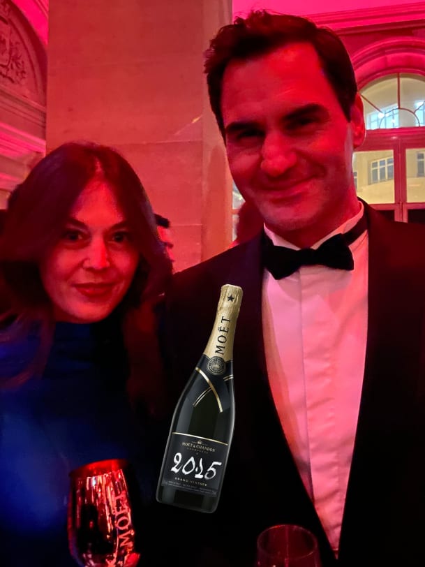Roger Federer und Leandra Nef bei Moet Chandon