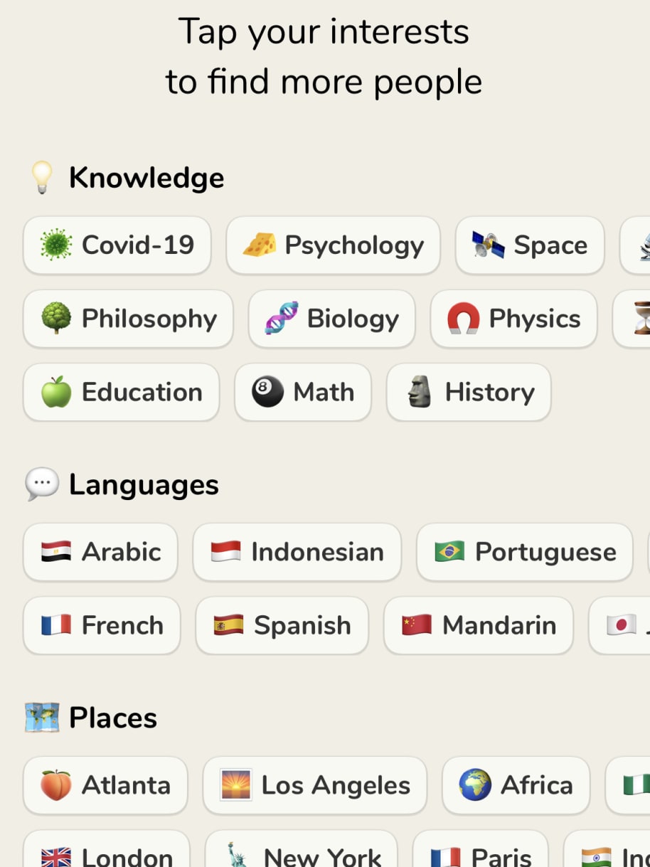 Clubhouse Interessen