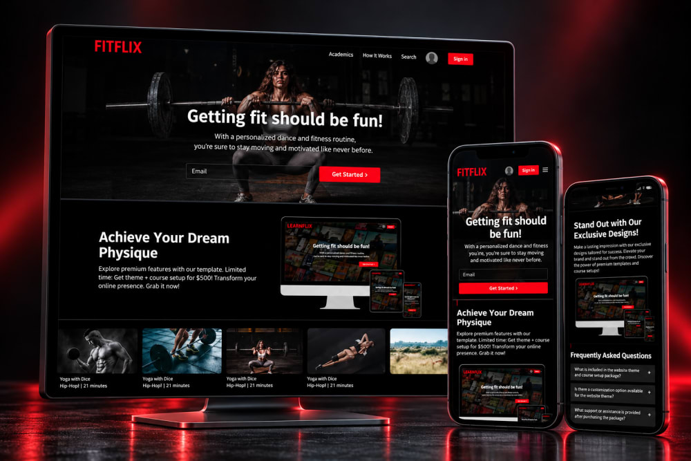 FitFlix Website Theme preview