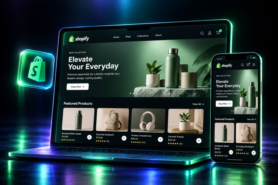 Shopify store mockup