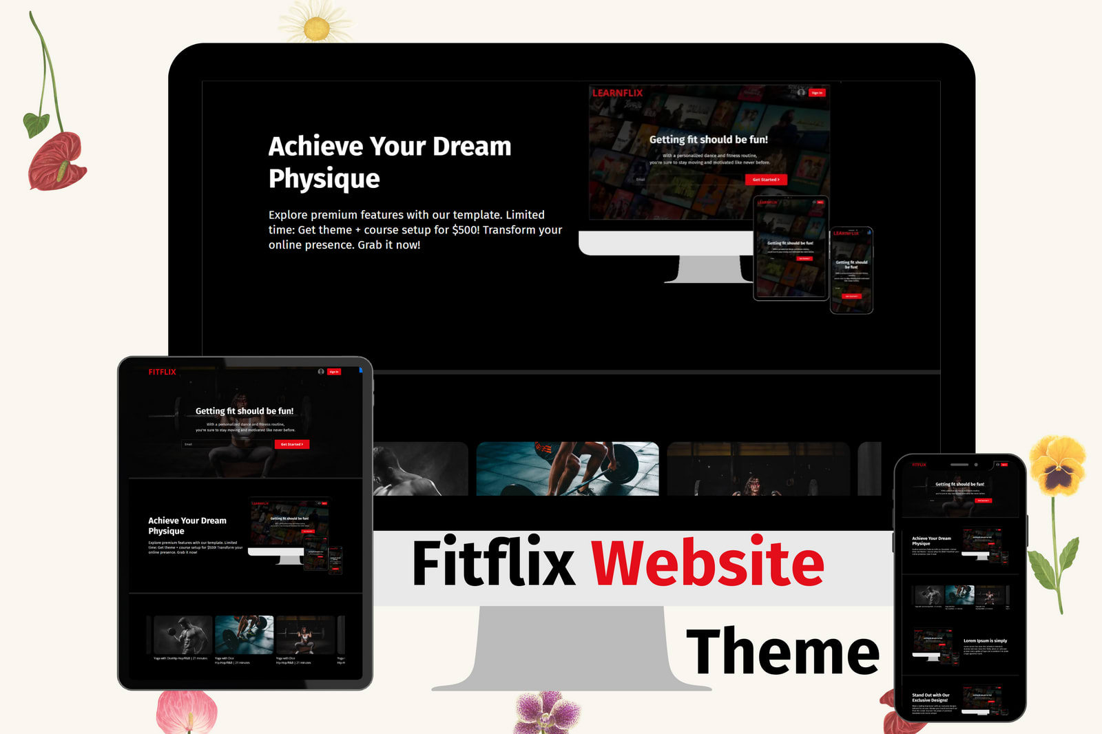 FitFlix Website Theme page screenshot