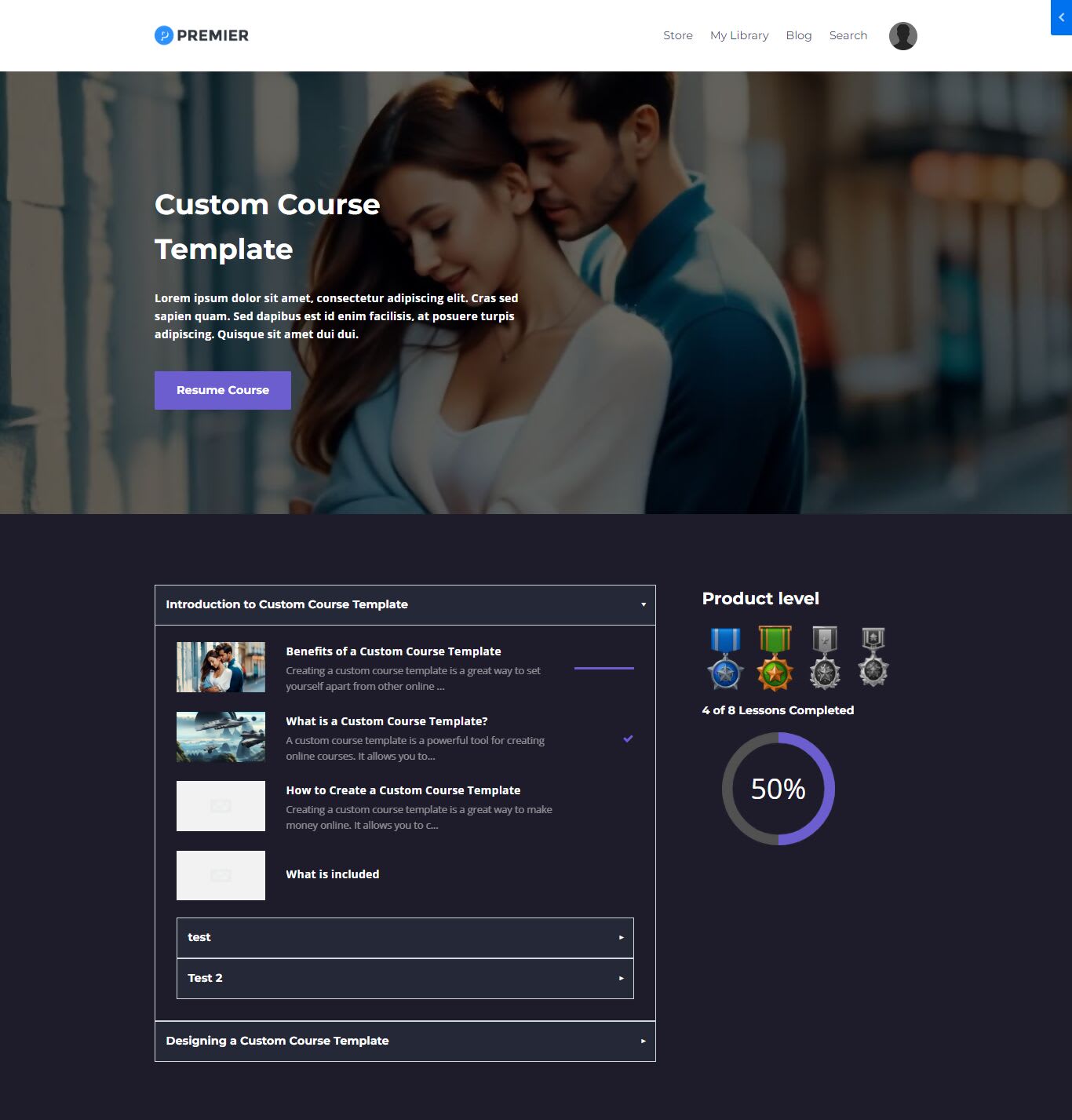 ProgressPath Pro - Kajabi Course Theme page screenshot