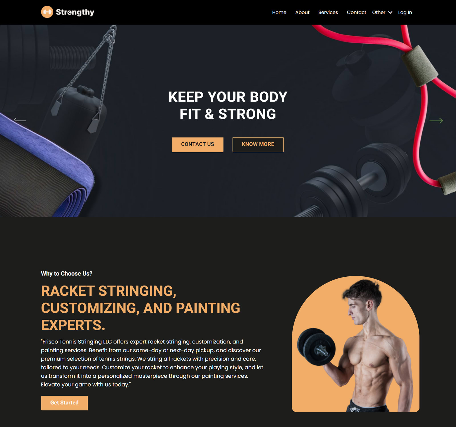 Strengthy Website Theme page screenshot