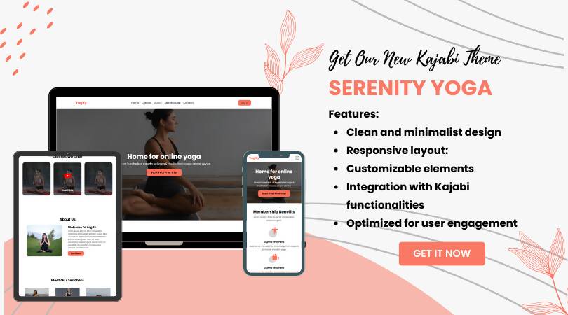 Serenity Yoga Landing Page page screenshot
