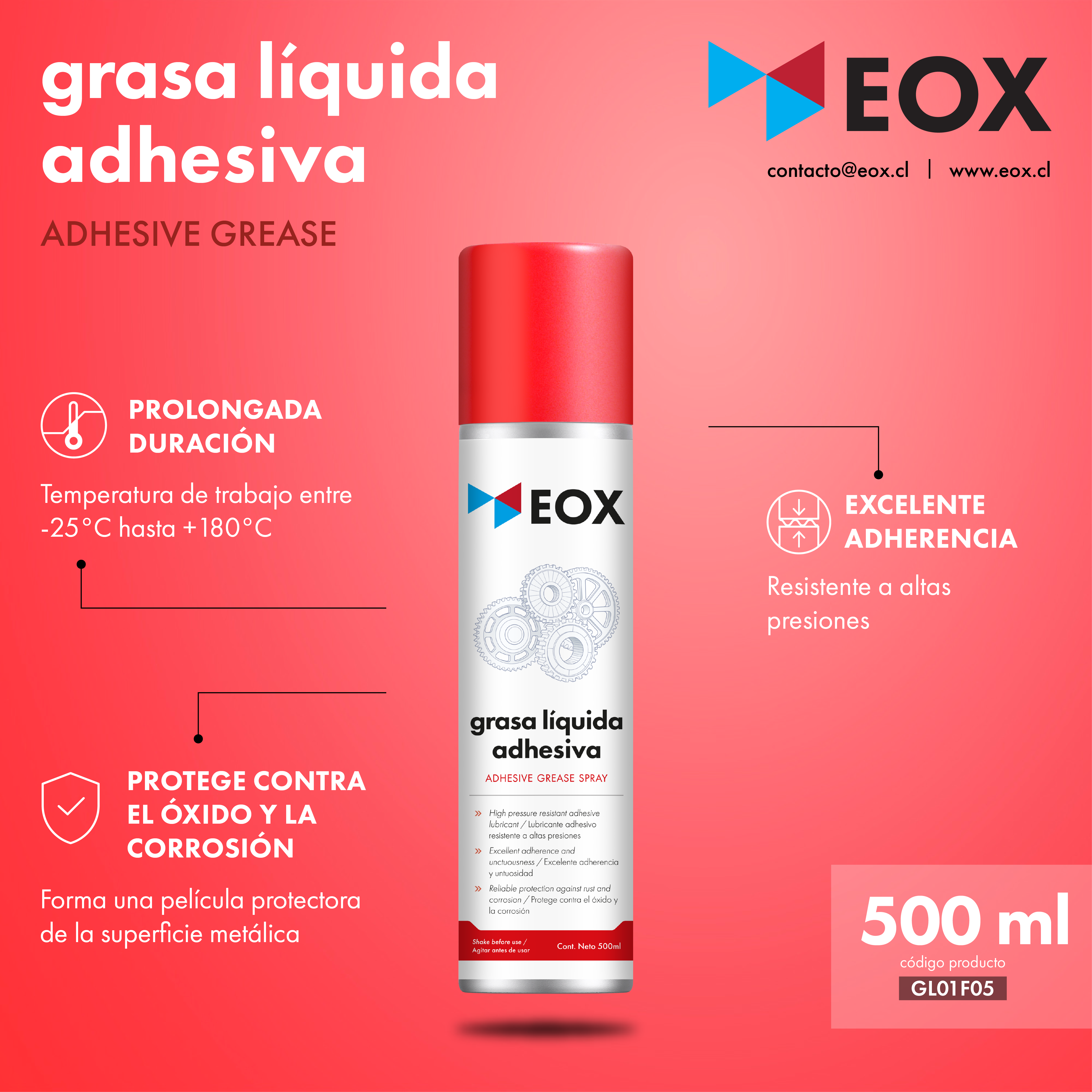 Grasa Líquida Adhesiva EOX, Adhesive Grease Spray