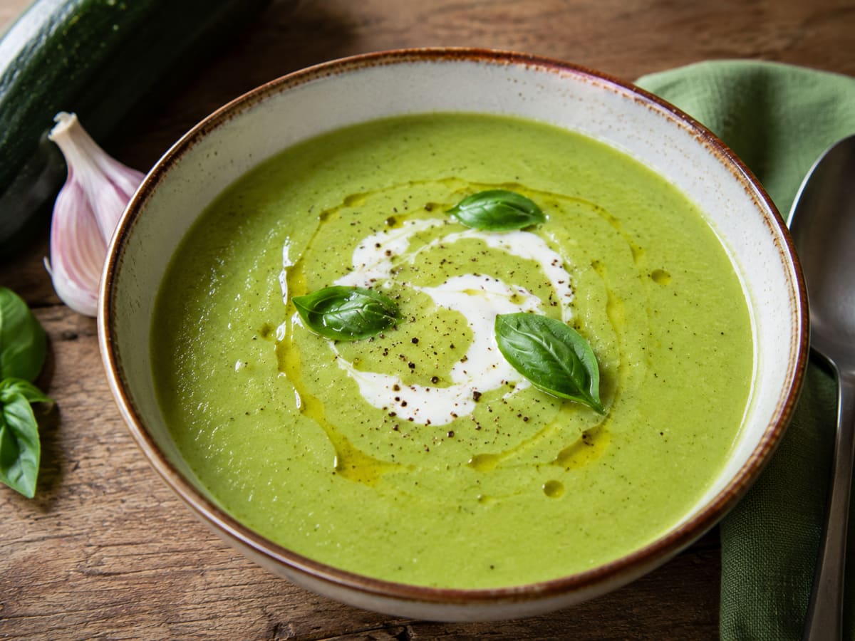 Velouté de courgettes au basilic