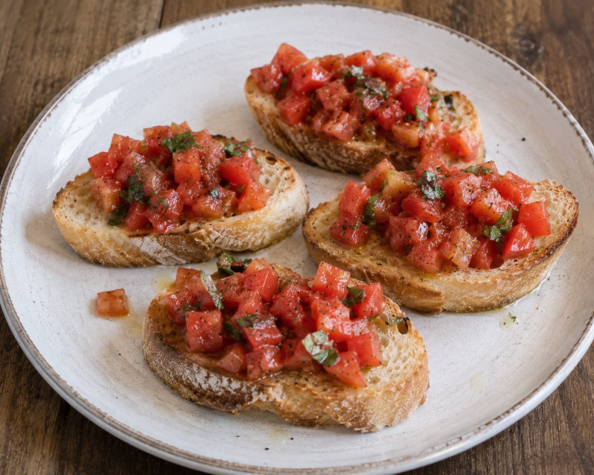 Bruschetta aux tomates et basilic