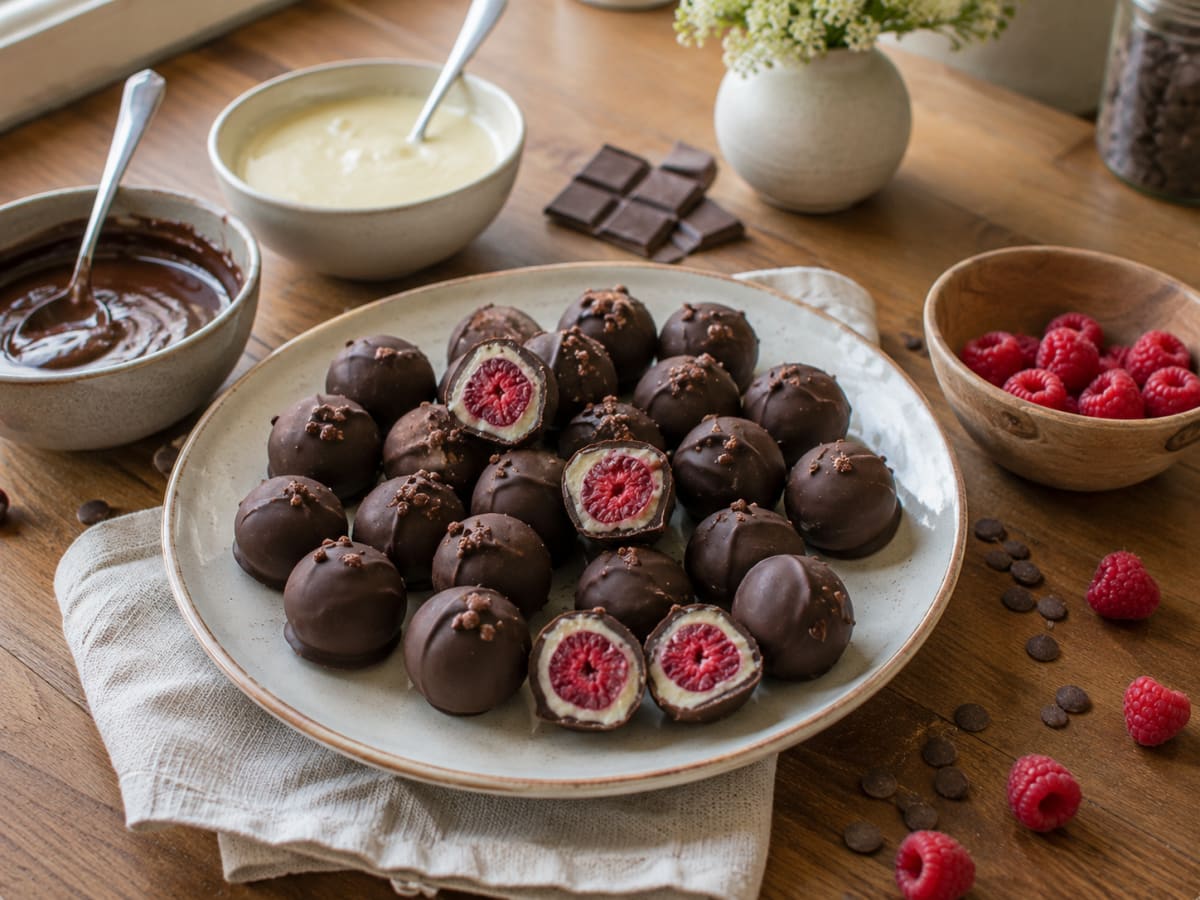 Franui maison (Framboises enrobées de chocolat)
