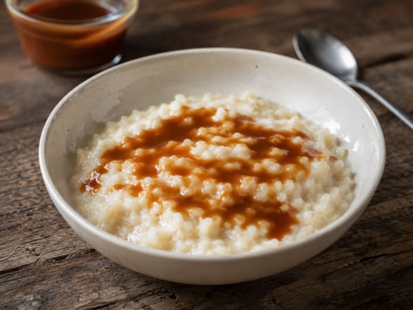 Riz au lait vanille, caramel au beurre salé