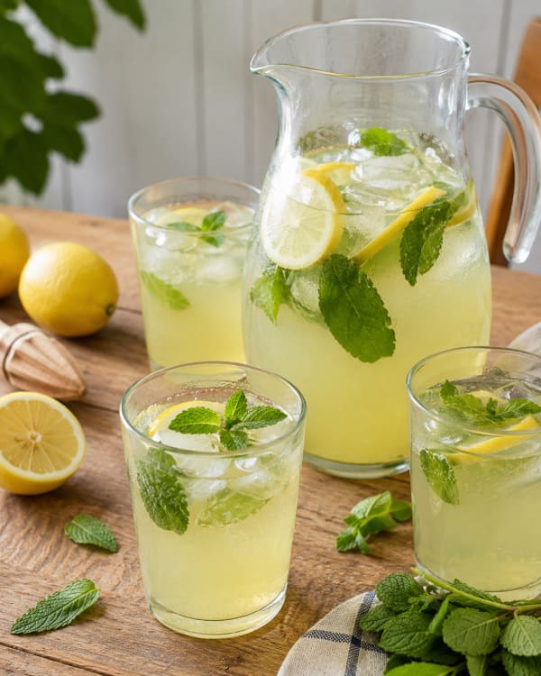 Limonade maison à la menthe