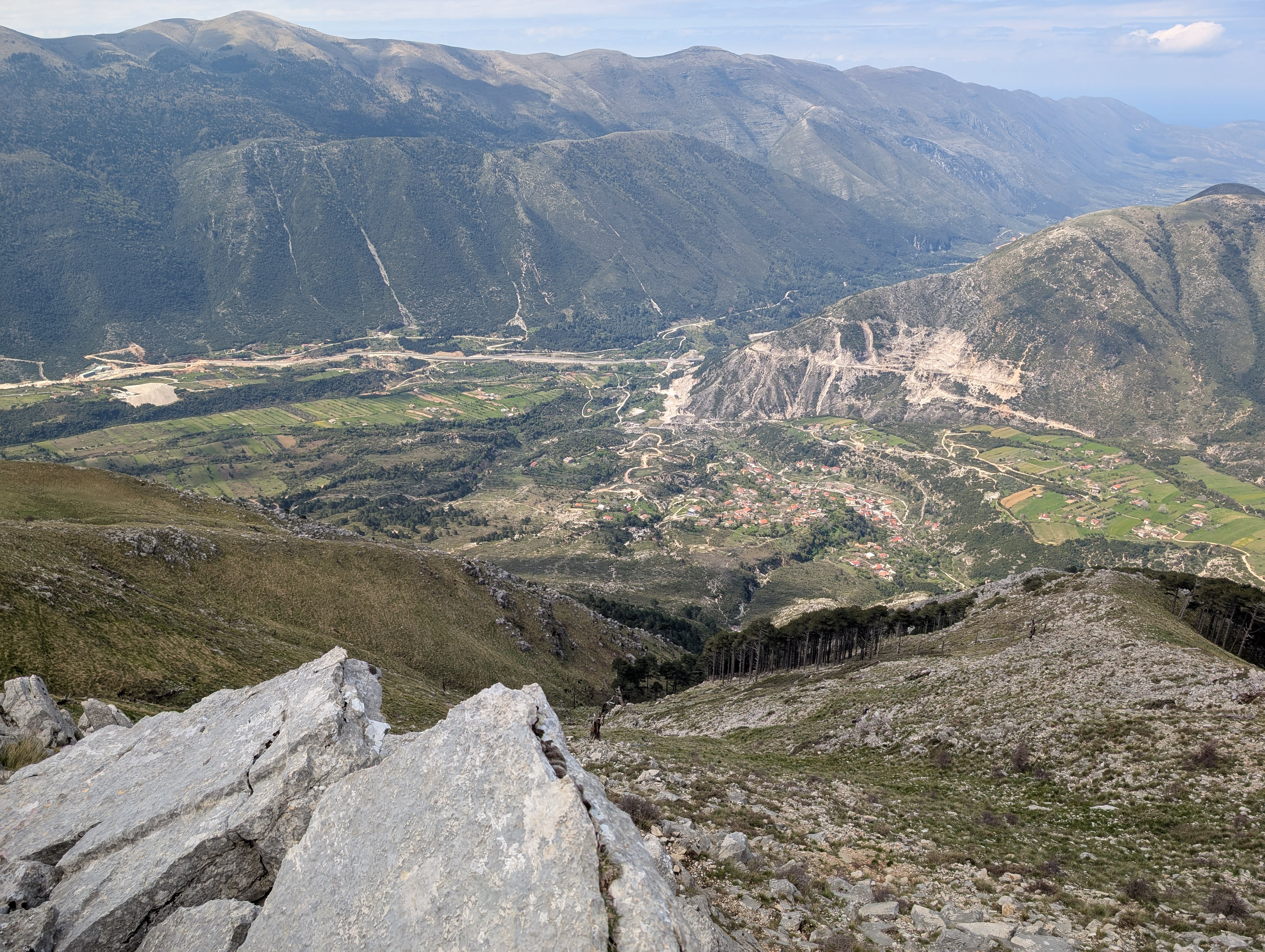 View of the Village of Dukat, Albania from Maja Paliskës.