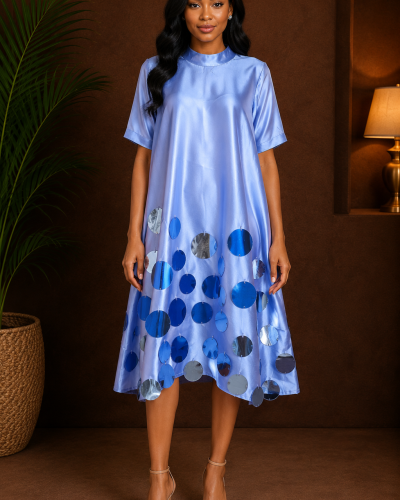 Satin Blue Dress 