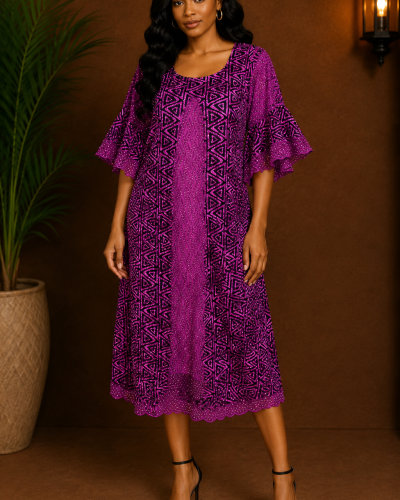 Magenta Midi Dress