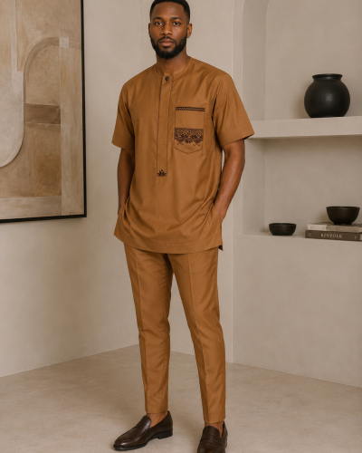 Embroidered 2-piece Men set