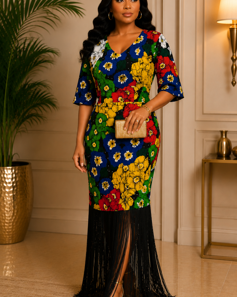 Fringe Multicolor Dress