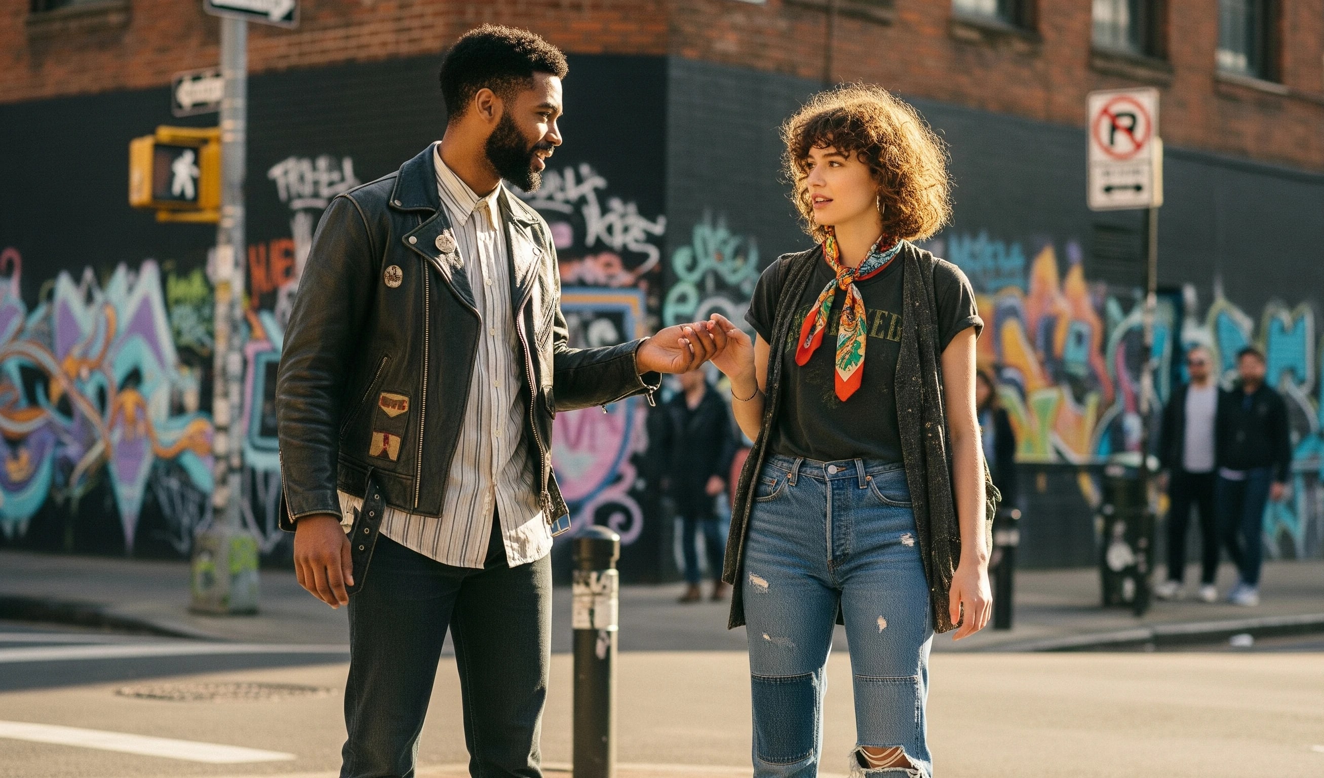 A collection of stylish, pre-loved clothing items