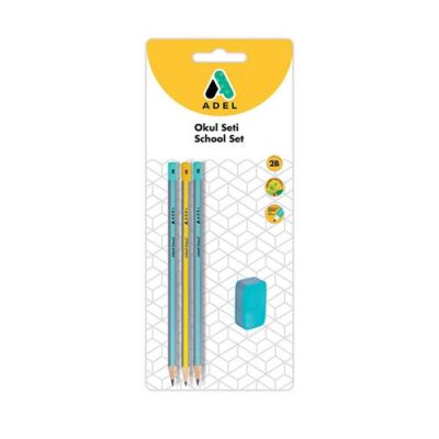 Adel 3 School Kurşun Kalem + 1 Prime Kalemtraş