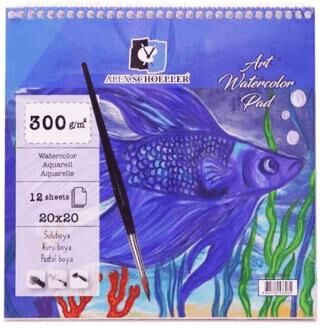 Alex Schoeller 20X20 300Gr 12Li Spr Art Sulu Boya Defteri Alx-3961