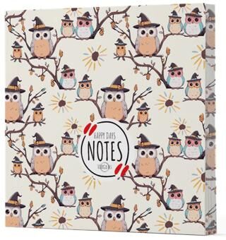 Baykuş 7 - Çizgisiz Yan Boyamalı Defter