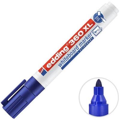 Edding 360 Xl Beyaz Yazı Tahtası Kalemi Mavi