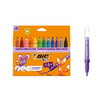 Bic Comfort Jumbo Keçeli Boya Kalemi 12 Renk