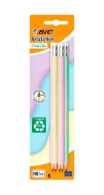 Bic Evolution Pastel Silgili Kurşun Kalem 5Li Blister