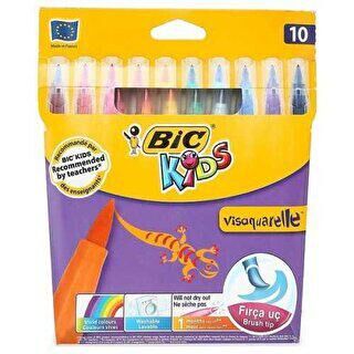 Bic Visa Fırça Uçlu Keçeli Boya Kalemi 10`lu Kutu