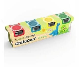 Childgen Oyun Hamuru Ecocup - 125Gr 4Lü Set Mavi-Kırmızı-Sarı-Yeşil