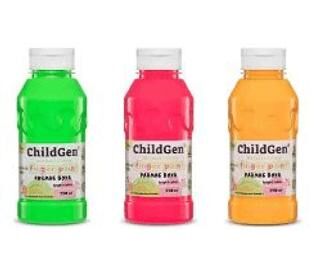 Childgen Süper Yıkanabilir 3Lü Parmak Boya Neon Set 350 Ml X 3