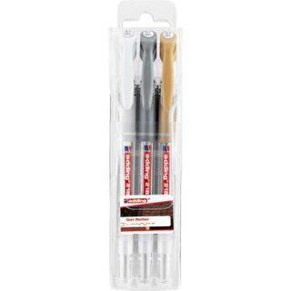 Edding 2185 Jel Roller 3`lü Set Karışık Metalik-Beyaz