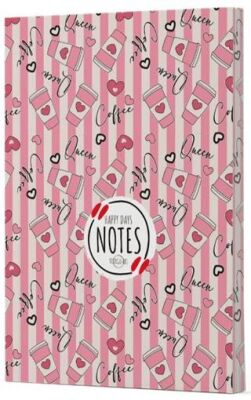 Kahve 8 - Yan Boyamalı Çizgili Defter