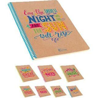 Doodles Sert Kapak 100 Yaprak Kareli Defter Keskin Color