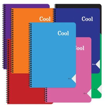 Spiralli Cool A4 96 Yaprak Düz Plastik Kapak Defter Keskin Color
