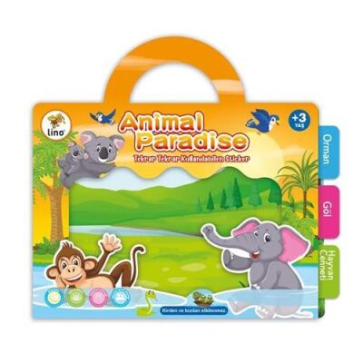 Lino Tekrar Tekrar Kullanılabilen Sticker Animal Paradise
