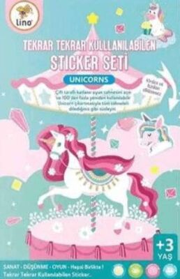 Lino Tekrar Tekrar Kullanılabilen Sticker Seti Unicorns