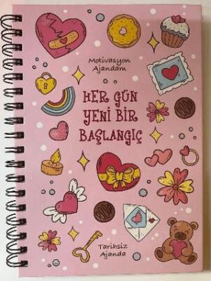 Motivasyon Ajandam, Her Gün Yeni Bir Başlangıç 300’den Fazla Emoji Çıkartmalı Kod:05