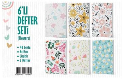 6`lı Defter Seti - Flowers