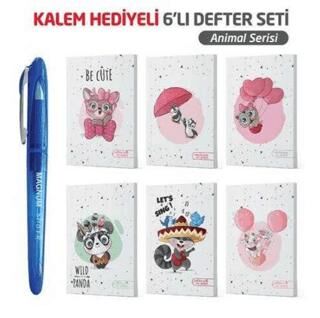 NTT - Magnum Jel Kalem Hediyeli 6 lı Defter - Animals