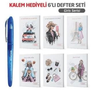 NTT - Magnum Jel Kalem Hediyeli 6 lı Defter - Girls
