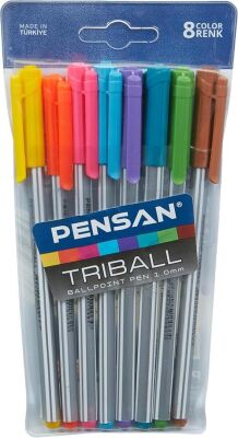 Pensan Triball Tükenmez Kalem Renkli 8 Li Vakumlu