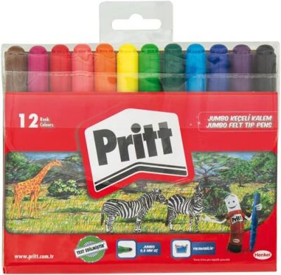 Pritt-Keçeli Kalem 12 Renk Jumbo