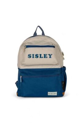 Sisley Çift Bölme Sırt Çantası 12910 Gri-Lacivert
